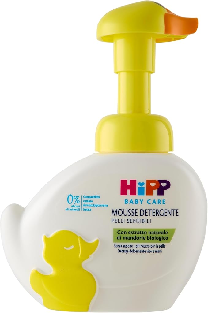 HiPP - Baby Care Cute Duck Shaped Cleansing Mousse for Kids Cleanses and Moisturizes Bodies and Hands for Sensitive Skin with Natural Organic Almond Extract - 1 x 250ml Bottle - Image 2